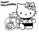 Coloring Halloween Cute Pages Printable Kitty Hello Print Kids Cat Size sketch template