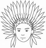 Headdress Indien Coloringhome Indianer Ausdrucken sketch template