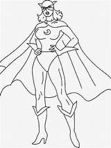 Superhero Female Coloring Pages Superheroes Drawing Template Outline Cape Printable Kids Super Girl Girls Templates Blank Hero Colouring Color Sheets sketch template