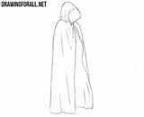 Cloak Draw Drawing Drawingforall Carefully Folds Outlines Neck Thread Area sketch template