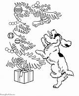 Christmas Coloring Pages Dog Tree Printable Animals Print Puppy B11b Cute Jumping Sheets Dogs Animal Present Color Clipart Puppies Fun sketch template