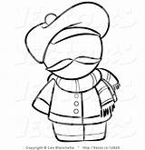 Coloring French Scarf Person Hat Vector Drawing Outlined Human Blank Body Blanchette Leo Outline Clipartmag sketch template