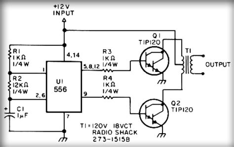 simple inverter circuit  ic timer chip electronic circuit