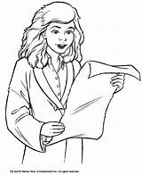 Hermione Granger Coloring Paper Drawing Read Harry Potter Reading Drawings Getdrawings sketch template