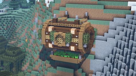 minecraft tutorial   build  hanging cliff house youtube