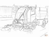 Coloring Sweeper Street Pages Trucks Truck Printable Drawing Cleaner Trailer Transport sketch template