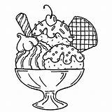 Waffle Coloring Cream Ice Sundae Getcolorings Pages sketch template