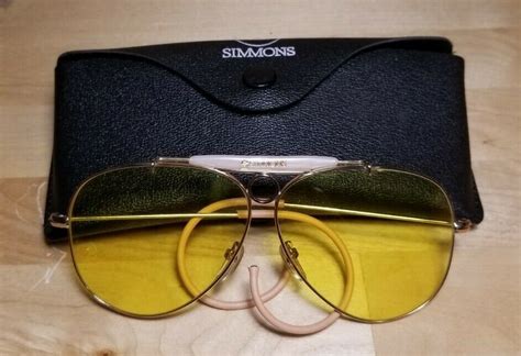 vintage simmons sports shooting glasses yellow aviator with case on