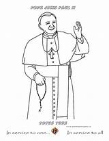 Coloring Paul John Ii Pages Pope St Colouring Ca Waving Saint Choose Board Color sketch template