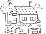 Coloring Pages House Yard Getcolorings Getdrawings sketch template