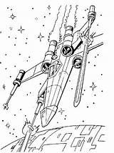 Coloring Wars Star Fighter Wing Pages Tie Drawing Kids sketch template