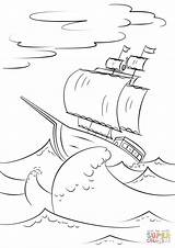 Coloring Waves Ocean Ship Pages Huge Ships Sailing Boats Printable Water Getcolorings Color Drawing Print Puzzle sketch template