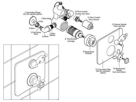 shower valve parts diagram