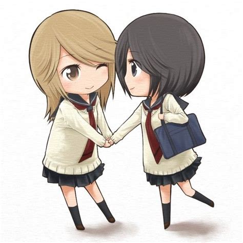 2girls Chibi Girl Friends Manga Holding Hands Kumakura