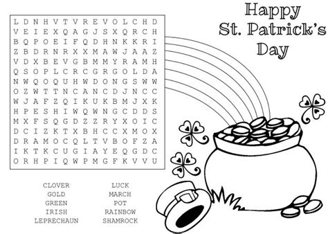 st patricks day  activities games printable group