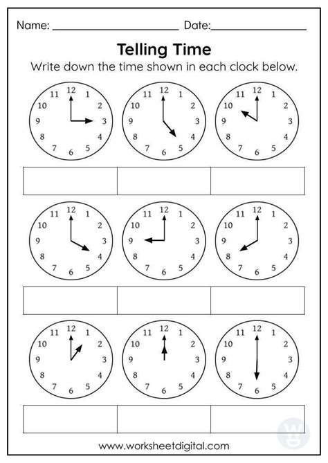 printable telling time worksheets kiddoworksheets worksheets