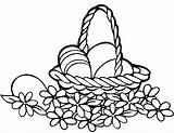 Easter Basket Coloring Pages Printable Simple Drawing Elegant Subject sketch template