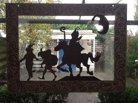 open schilderij met silhouet van sint en piet sinterklaas sint nicolaas silhouet