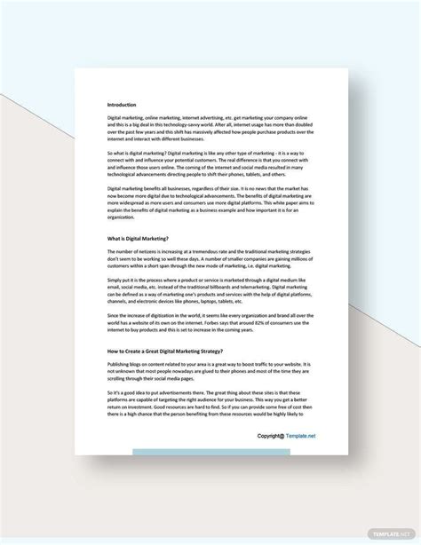 small business white paper template   word google docs