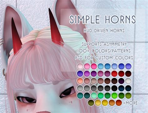 second life marketplace wickedpup simple horns 100 textures