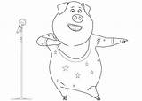 Sing Coloring Pages Movie Color Print Kids Cartoon sketch template