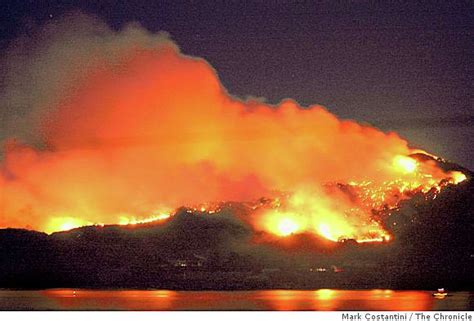 Stunning Angel Island Fire Seen For Miles