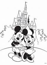 Mickey Minnie Castle Front Coloring Pages Cute Mouse Printable Disney Kids Cartoon Categories sketch template