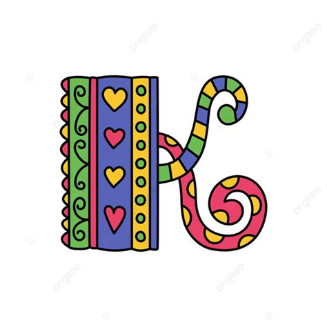 colorful doodle letter  lettering ornamental type png  vector