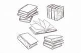 Piles Booksh Designbundles Bundles sketch template