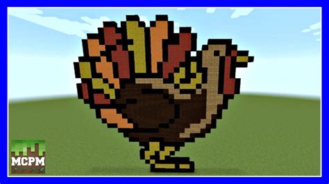 How To Build A Thanksgiving Turkey Pixel Art In Minecraft