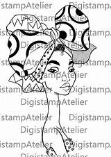 Africanas Digistamp Nubian sketch template