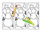 Snowman Bookmarks Printable Coloring Pdf Pages Subject Winter sketch template