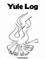 Coloring Fire Logs Log Wood Yule Template sketch template