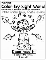 Sight Coloring Word Color Pages Words English Kindergarten Fall Worksheets Colouring Kids Printable Preschool Style Colour Literacy Drawing Print Education sketch template