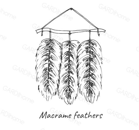 macrame feathers clipart svg  formats  macrame label etsy