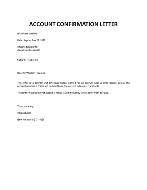 accounts certificate  confirmation template