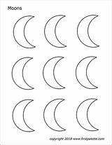 Printable Moon Moons Coloring Pages Template Templates Firstpalette Small Set Kids sketch template