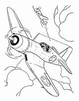 Coloring Aircraft Pages Fighter Drawing Military Airplane Sheets Ww2 Plane Drawings Colouring Corsair F4u Planes Wwii Vought Interceptor Adults Miyazaki sketch template