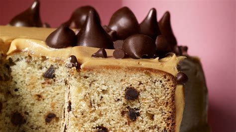 banana chocolate chip cake with peanut butter frosting recipe bon appétit
