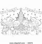 Christmas Party Clipart Coloring Children Gifts Illustration Bannykh Alex Eve Clip Pages 2021 Kids Holiday Printable Clipground sketch template