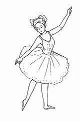 Coloring Ballerina Pages Girl Little Dancing Ballet Dancer Color Printable Print Cute Some Getcolorings sketch template