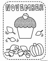 November Coloring Pages Sheets Printable Kids Cupcakes School Middle Color Print Month Year Online Worksheets If Buy Davemelillo Popular Title sketch template