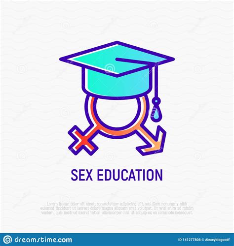 Sex Education Gender Symbols In Graduation Cap Stock