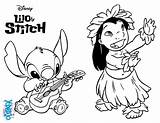 Stitch Lilo Imprimer Novia Ukulele Dibujo Hellokids Coloriages Dessins Animaux Línea Magique Ligne sketch template