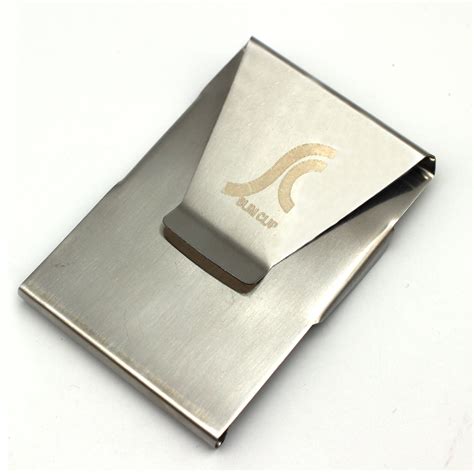 slim clip double sided money clip credit card holder wallet stainless