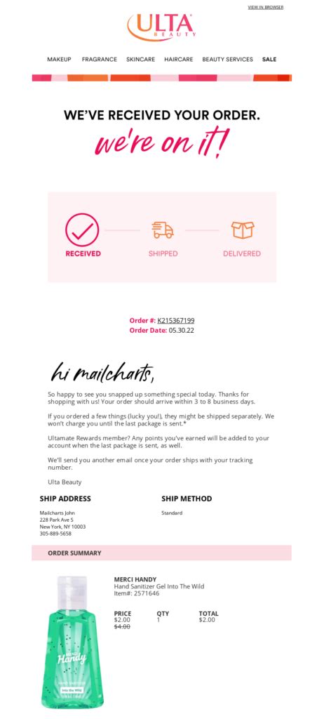 13 Order Confirmation Email Template And Examples Sender