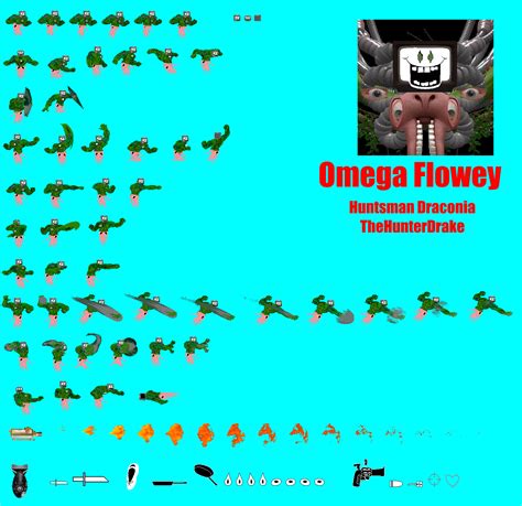 omega flowey sprite sheet  thehunterdrake  deviantart