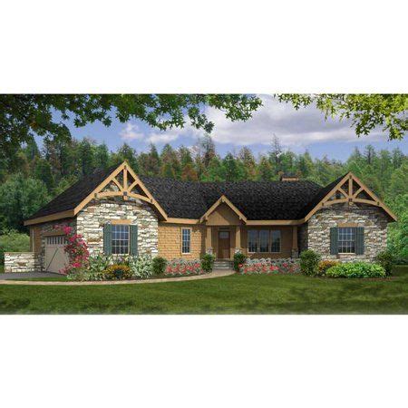 thehousedesigners  modest craftsman house plan  slab foundation  printed sets
