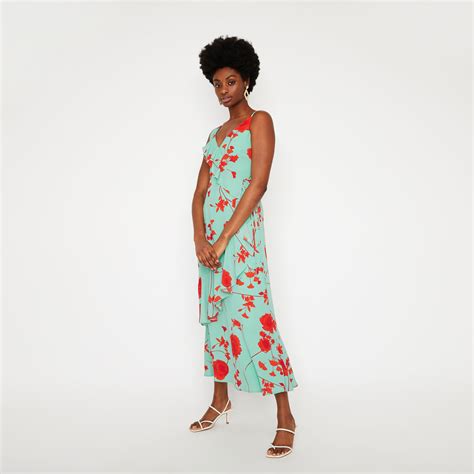warehouse red floral ruffle maxi dress multi  ruffled maxi dress dresses maxi dress