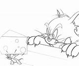 Jerry Mouse Tom Coloring Pages Fight Cheese Another sketch template